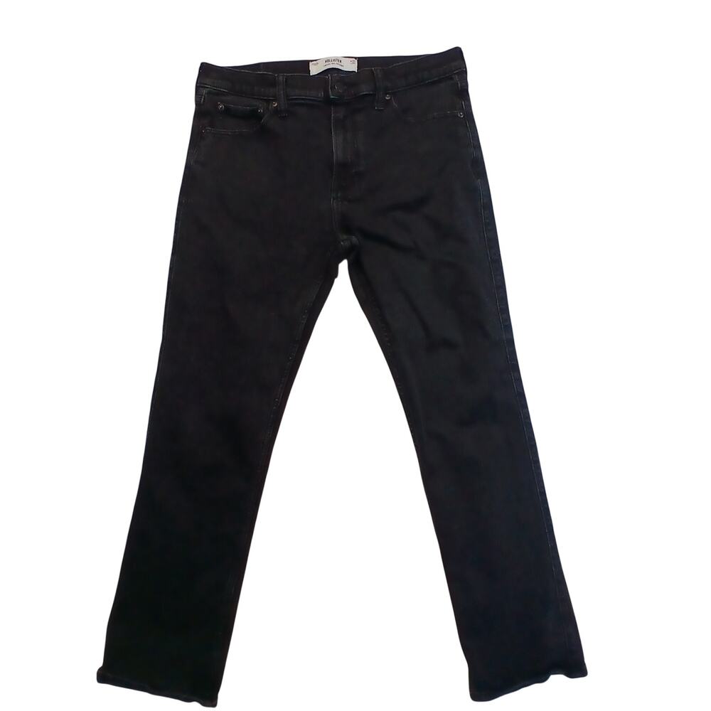 Hollister W34 L30 Black Denim Pants Athletic Slim Straight